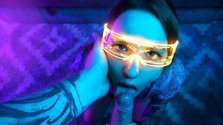 Cyberpunk szopós kaland egy kicsi pina csajjal